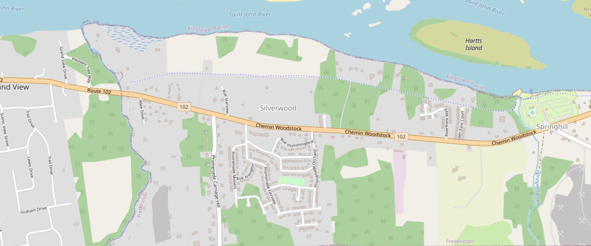 Map of Silverwood in Fredericton, New Brunswick